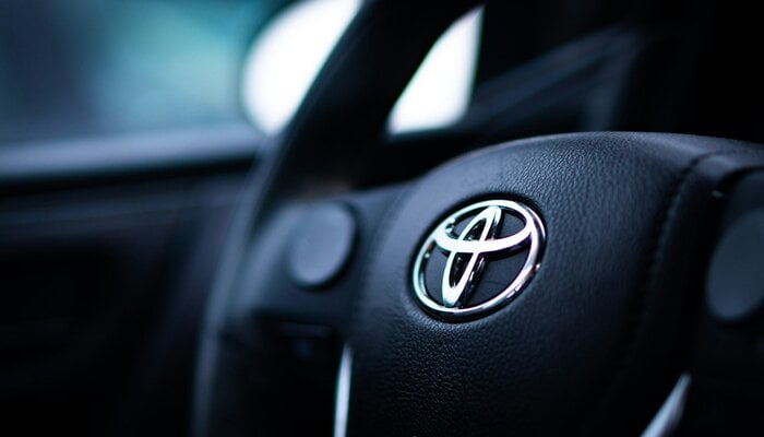 An undated image of Toyotas logo. — Unsplash