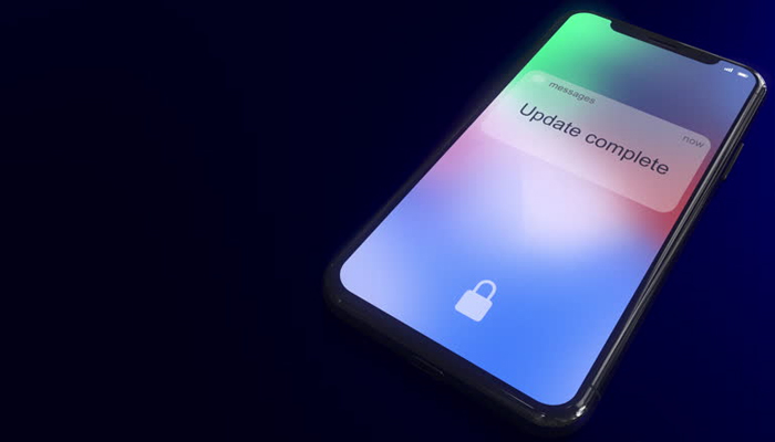 An undated image showing a complete update notification on an iPhone. — iStock