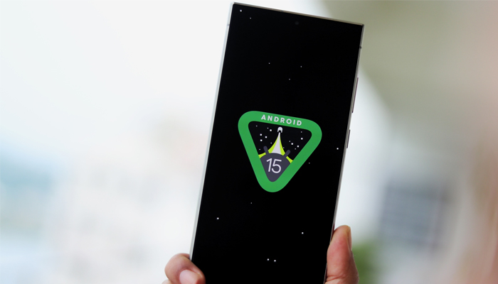 An undated image of Android 15 on a smartphone. — SamMobile