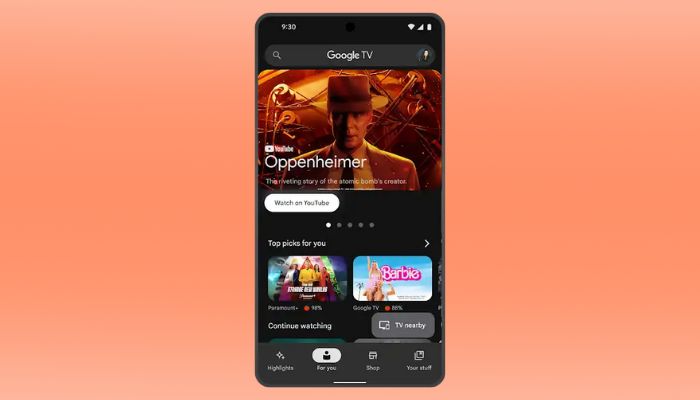 An undated image of Google TV app. — Google TV