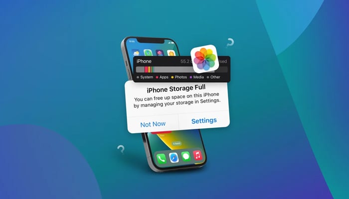 An undated image showing a display message of storage full. — ShutterStock