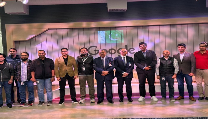 A still image of Ambassador Rizwan Sheikh visit at Googleplex along with Pakistani Tech professionals. — Supplied