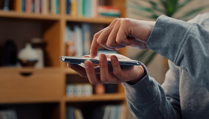 An undated image of a person using the Circle to Search feature. — Google Blog