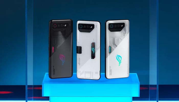 The undated image of different colour variants of the AUS ROG Phone 8 Pro. — ASUS