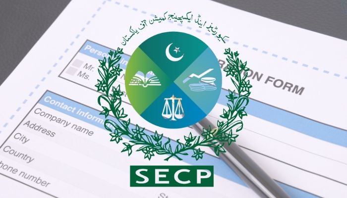 An undated image of a registration form and SECP logo. — SECP/Canva