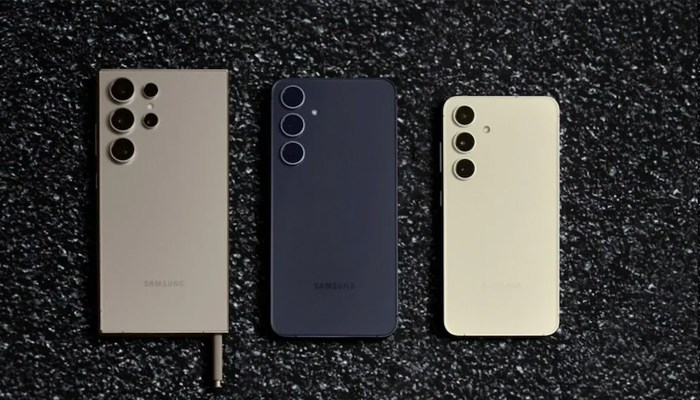 An undated image showing Samsung Galaxy-series smartphones. — Samsung