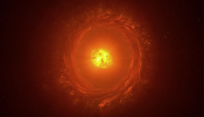 An undated image of star woh g64. — Reuters