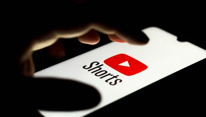 An undated image of YouTube Shorts logo on a smartphone. — Depositphotos
