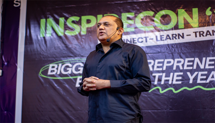 A still image of Coffee Wagera CEO Mush Panjwani on November 26, 2024 at InspireCon 24 event. — Photo by author