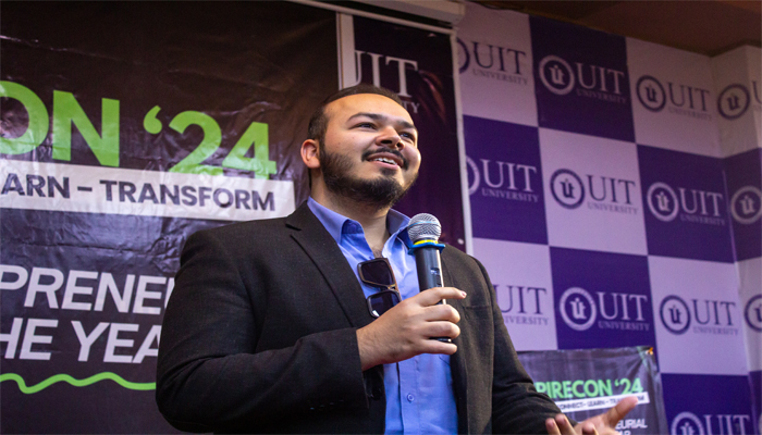A still image of Telemart CEO Ahmed Rauf Essa on November 26, 2024 at InspireCon 24 event. — Photo by author