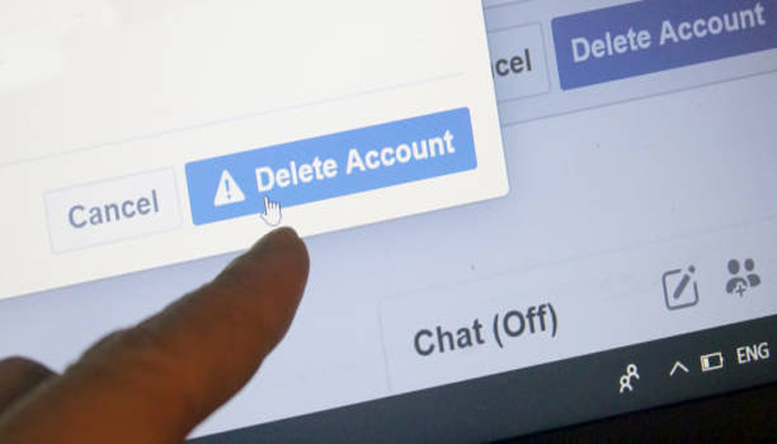 An undated image showing Facebook account delete interface. — iStock