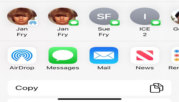 An undated image of suggested contacts showcased on an iPhone. — Apple Support Community