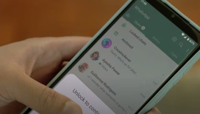 An undated image of displaying chat lock feature on WhatsApp. — WhatsApp