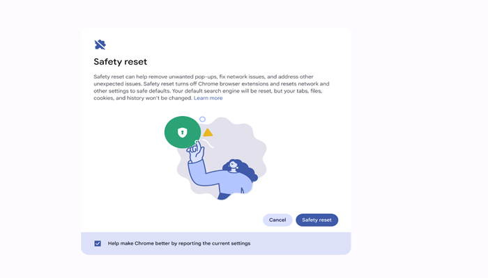 An undated image of Google Safety Reset. — Google