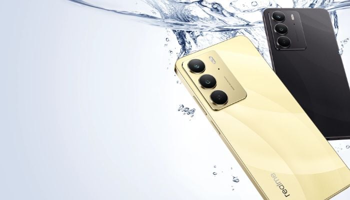 An undated image of Realme C75 smartphone. — Realme