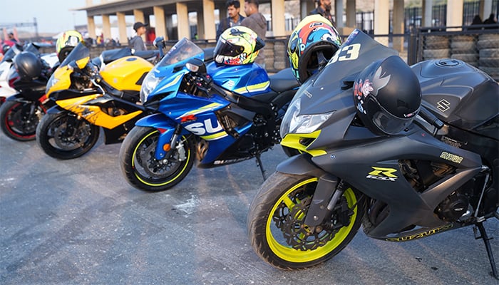 Heavy bikes were also showcased at the Pakwheels AutoShow held in Karachi, on December 25, 2024. — Gadinsider via Syed Taha Nawaz