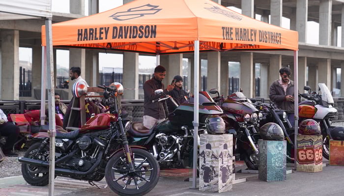 A stall of Harley Davidson at Pakwheels AutoShow in Karachi, on December 25, 2024. — Gadinsider via Syed Taha Nawaz