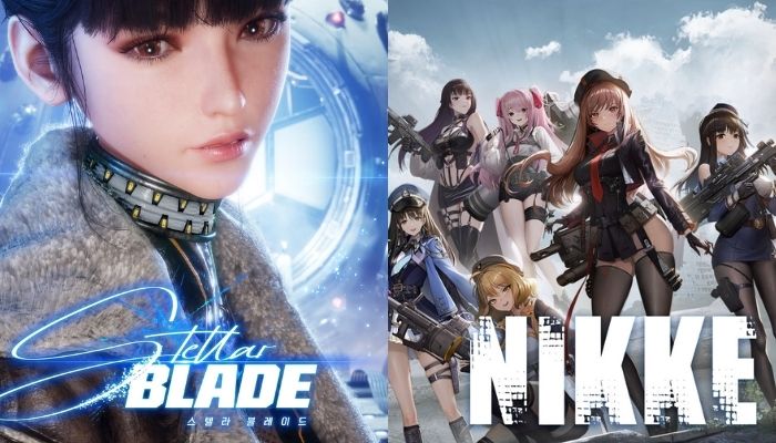 An undated image of Stellar Blade and Goddess of Victory: Nikke posters. — IGN/PlayStation/Canva