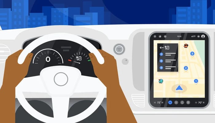 An undated image of the cars built-in features. — Google blogs