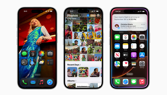 An undated image of Apple iOS 18 interface. — Apple