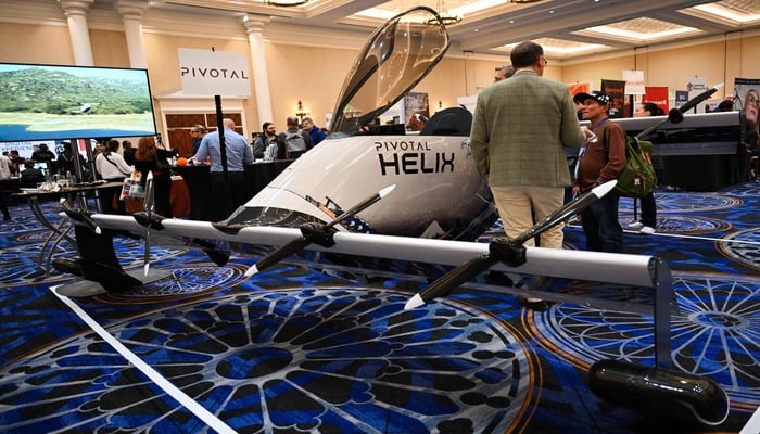 The Pivotal Helix eVTOL is displayed during Pepcom ahead of the Consumer Electronics Show (CES) in Las Vegas, Nevada on January 6, 2025. — AFP