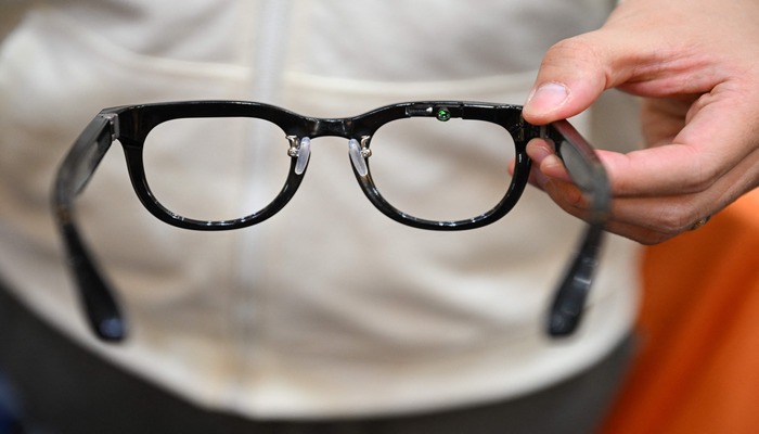 The Halliday proactive AI glasses with invisible display are shown during Pepcom ahead of the Consumer Electronics Show (CES) in Las Vegas, Nevada on January 6, 2025. — AFP