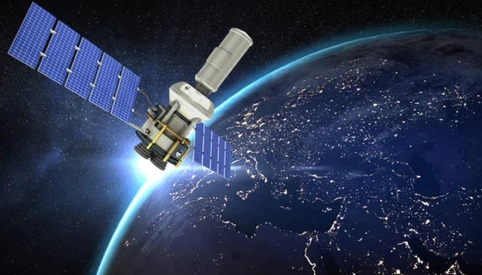 An undated image of a satellite in space. — Depositphotos