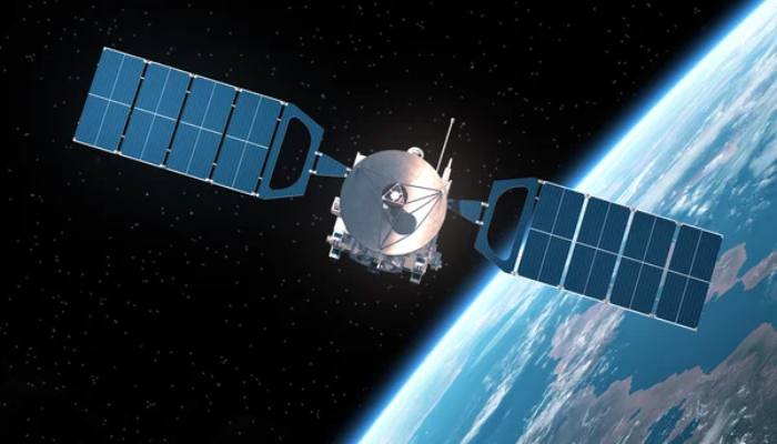 An undated image of a satellite in space. — Depositphotos