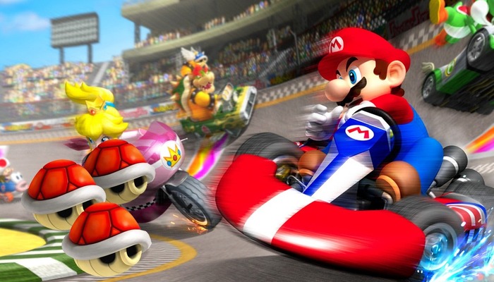 An in-game image of Mario Kart. — IGN