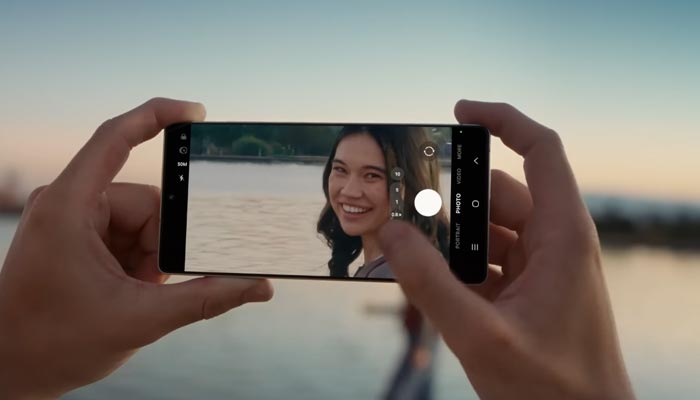 An undated image of a person taking image of a person through Samsung Galaxy S25 Ultra. — Samsung