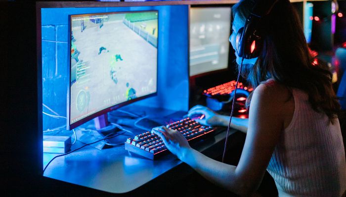 An undated image of a girl playing a video game. — Canva