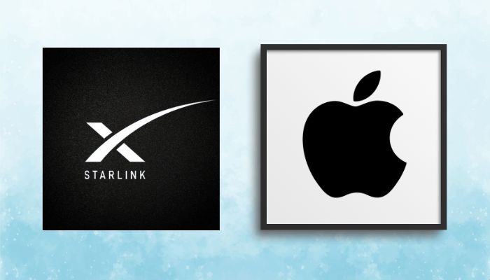An undated image of Starlink and Apple logo. — Starlink/Apple/Canva