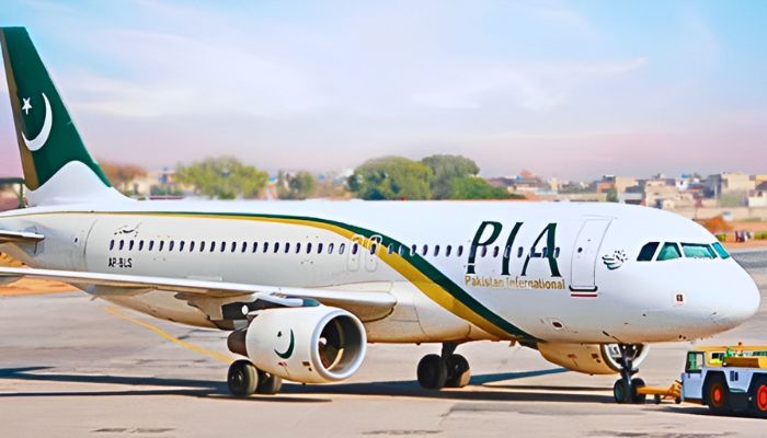 An undated image of a PIA flight. — PIA
