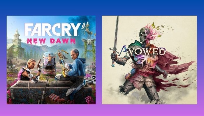 An undated image of Far Cry New Dawn and Avowed posters. — IGN/Canva