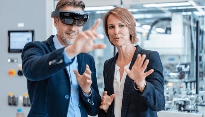 An undated image of a person wearing AR glasses. — Shutterstock