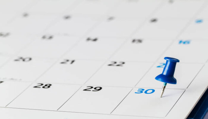 An undated image of a calendar. — iStock