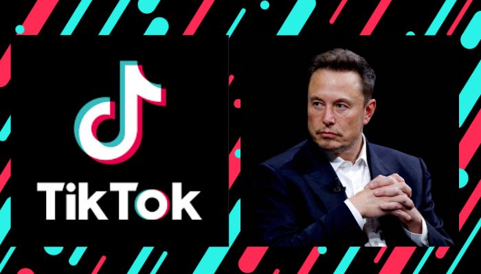 An undated image of the TikTok logo along with an Elon Musk image at the Viva Technology conference in Paris, France, on June 16, 2023. — Reuters/TikTok/Canva