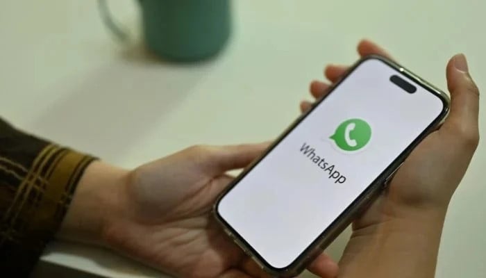 An undated image of WhatsApp logo on smartphone. — Canva