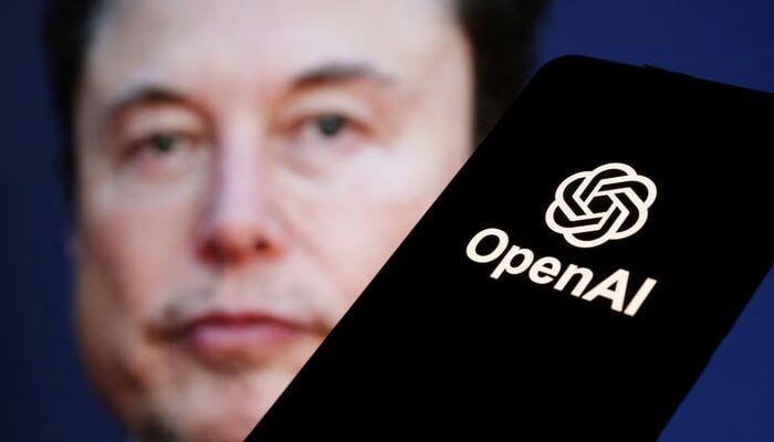 OpenAI logo is seen in front of Elon Musk photo in this illustration taken March 11, 2024. — Reuters