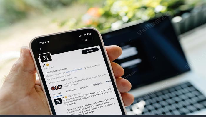 An undated image of X official account displayed on smartphone. — Shutterstock