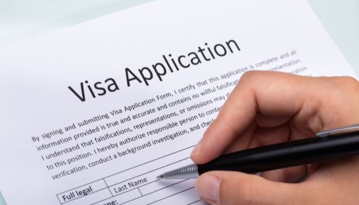 An undated image of a Visa application. — Canva