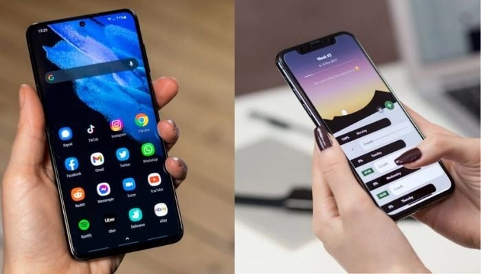 An undated image of Android and iPhone. — iStock/Canva