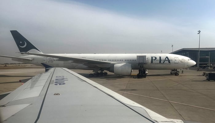 PIA passenger plane sitting on tarmac at the Islamabad International Airport, Islamabad, Pakistan October 27, 2024. — Reuters