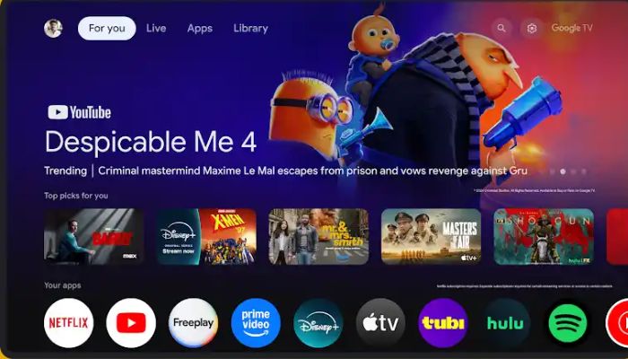 An undated image of a Google TV screen. — Google TV