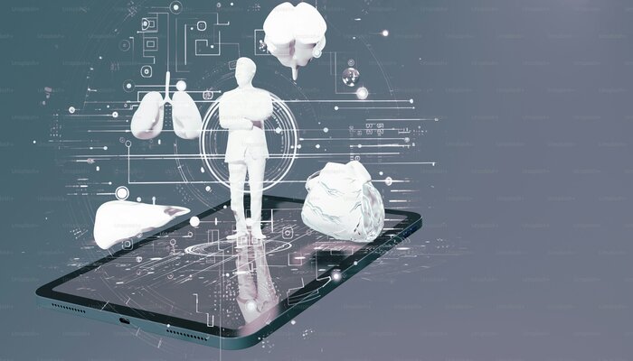 An undated, representationl image of AI in healthcare. — Unsplash