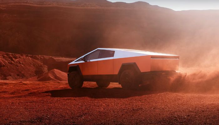 An undated image of Tesla Cybertrucks. — Tesla