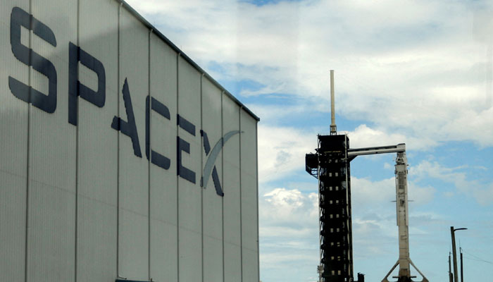 A SpaceX Falcon 9 rocket is prepared for launch of Polaris Dawn, a private human spaceflight mission, at the Kennedy Space Center in Cape Canaveral, Florida, US August 26, 2024. — Reuters