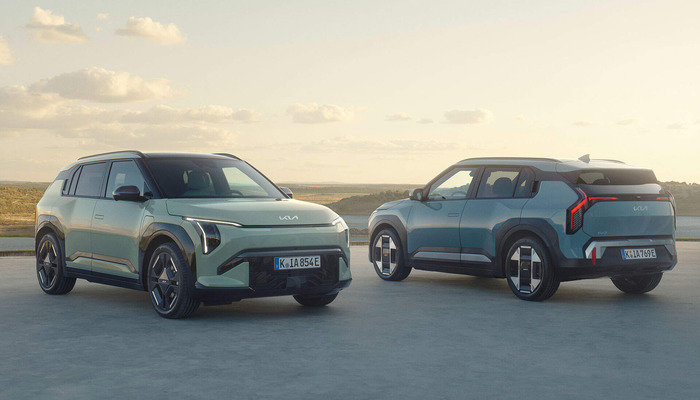 An undated image of Kia EV3 variants. — Kia