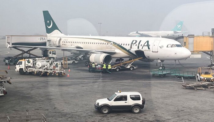 A PIA plane at Allama Iqbal International Airport in Lahore, Pakistan January 29, 2024. — Reuters