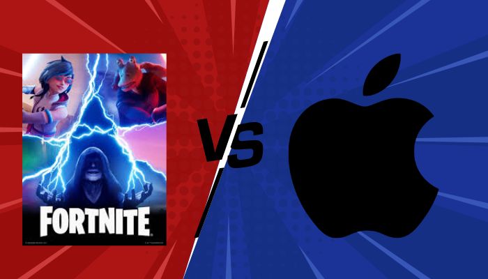 An undated image of Fortnite poster annd Apple logo. — Epic Games/Apple